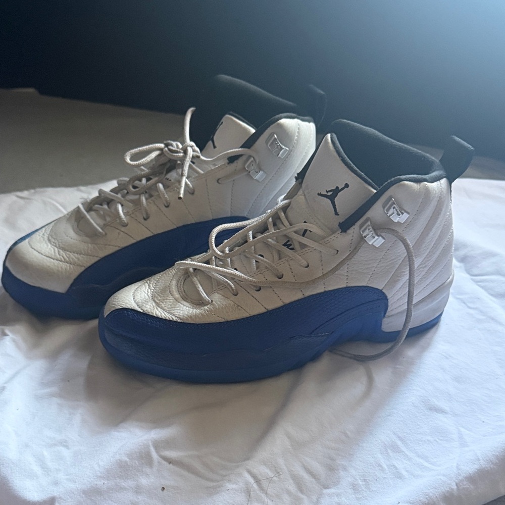 Air Jordan 12 Retro Basketball Shoes - White/Blue